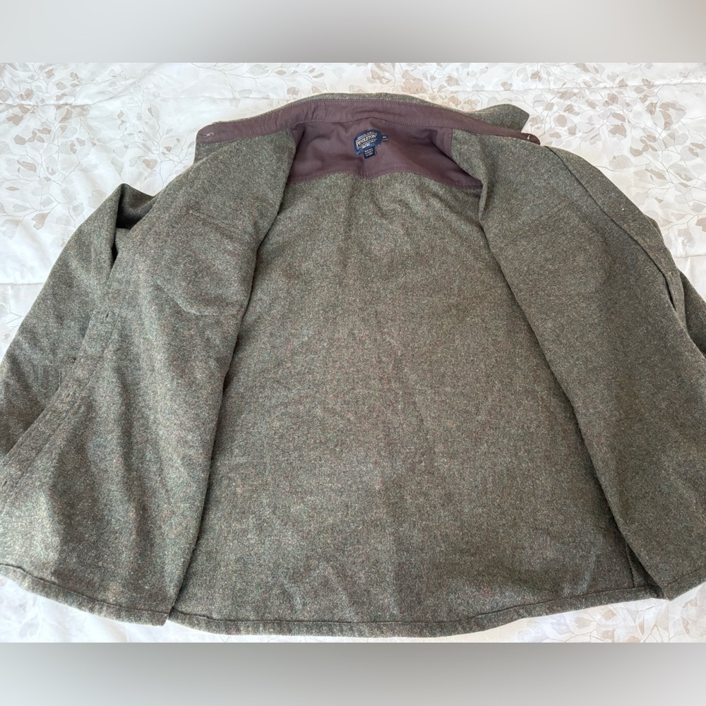 Pendleton Army Green Button Up Virgin Wool Shirt … - image 6
